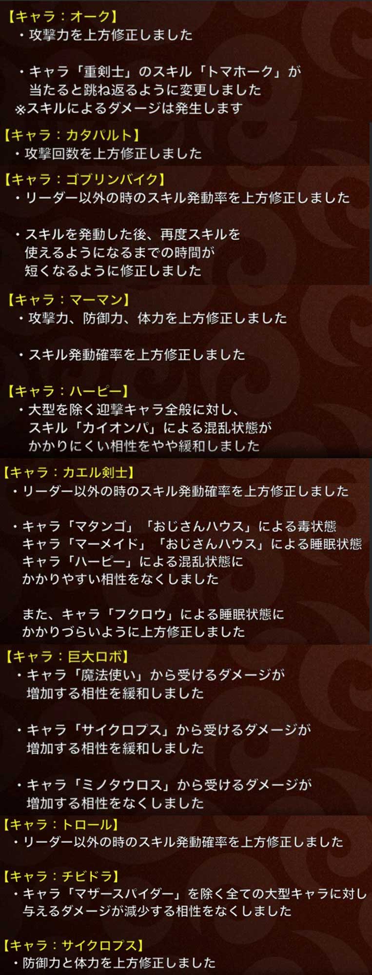 城ドラ　バランス調整　上方修正